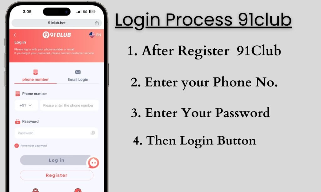 how to login in 91 club game. 91 club game login